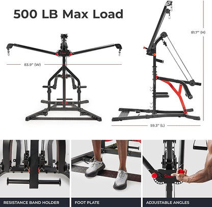 Sunny Health & Fitness Multifunctional Strength Training Home Gym ??Complete Workout Equipment with Training Attachments, Optional Squat Stand, Power Rack Cage, Adjustable Incline Bench
