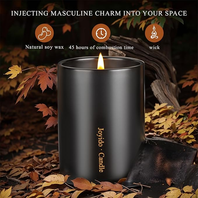 14OZ Vanilla & Smoke Scented Candle - Aromatherapy Candles with Lid - Soy Candles for Home Scented - Luxury Ceramic Jar Candles for Bedroom Kitchen Home Decor, Housewarming Party