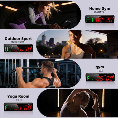 Tempospark Portable Workout Timer, Workout Clock for Home Gym Garage Boxing, Gym Timer Clock with