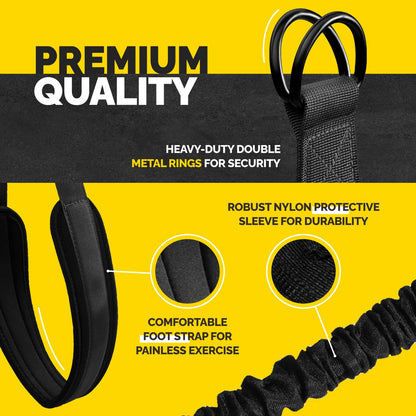 Pull Up Assistance Bands Set with 4 Levels, Adjustable Strap and Foot Rest