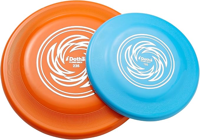 Sports Flying Disc, 2 Pack Compeition Flying Discs, Lightweight Durable Flying Disc Toys for Backyard Beach Lawn Park Outdoor Games, 105 Gram 9.3 Inch & 90 Gram 7.3 Inch.