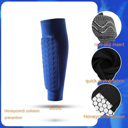 Soccer Shin Guards for Adult, Calf Compression Sleeve with Honeycomb Pads, Lightweight Calf Protective Gear Shin Pads for Football, Baseball, Soccer, Basketball, Running & More