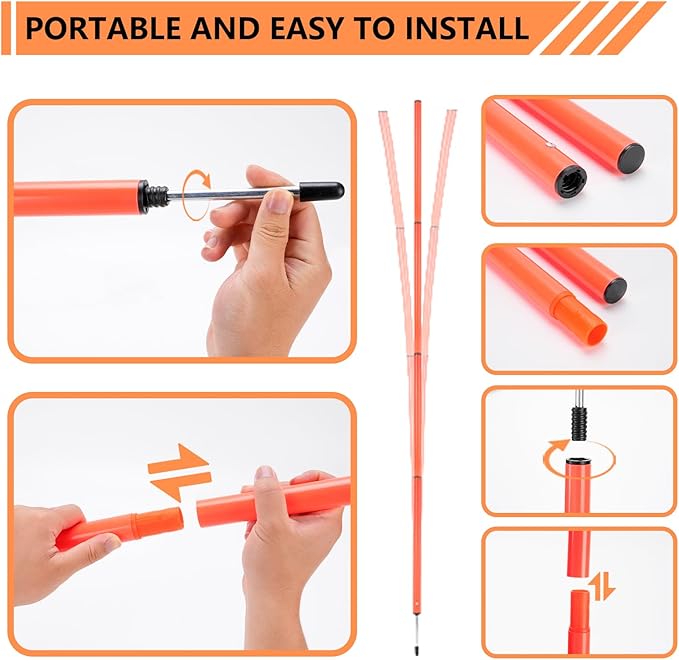 Soccer Agility Poles Set with Agility Ladder Soccer Cones Jump Rope Adjustable Detachable Soccer Agility Training Equipment for Speed Training