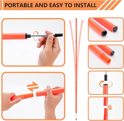 Soccer Agility Poles Set with Agility Ladder Soccer Cones Jump Rope Adjustable Detachable Soccer Agility Training Equipment for Speed Training