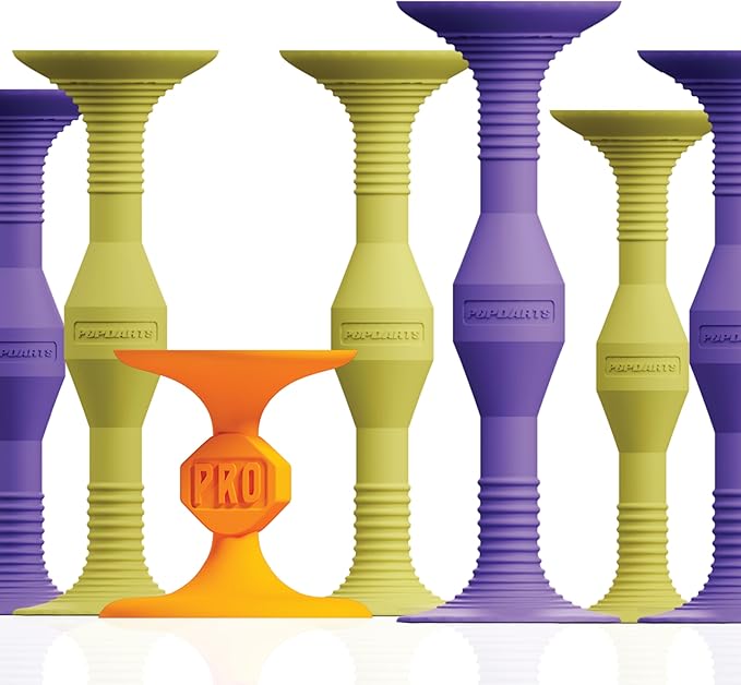 Popdarts Pro Pack Game Set (Purple and Yellow) - Indoor, Outdoor Suction Cup Throwing Game - Competition with a POP