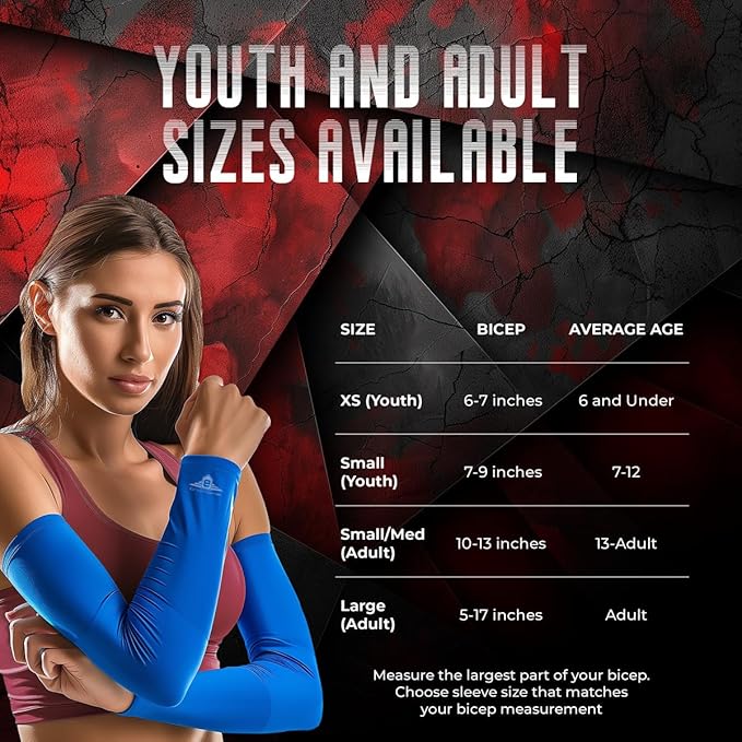 Bucwild Sports Baseball Arm Sleeve - Youth & Adult 1 Pair - Football Basketball Cycling Tennis