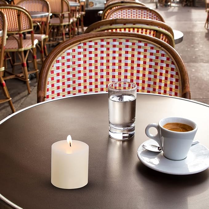 3×3 White Pillar Candles Set of 3 Unscented Handpoured Weddings, Home Decoration, Restaurants, Spa, Church Smokeless Cotton Wick 90 Hour