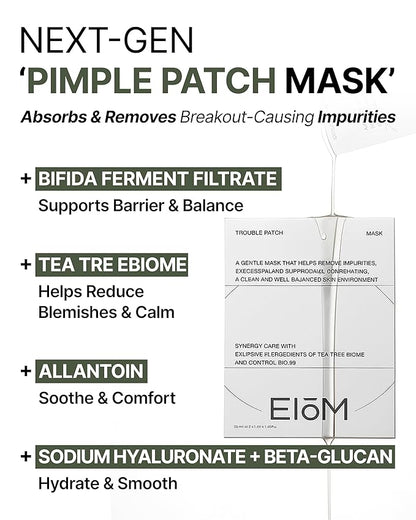 Trouble Patch Mask | Korean Face Mask ??Hydrating & Acne Face Mask for Blemish-Prone Skin, Calming Skincare & Oil Control Sheets (20ml x 4)