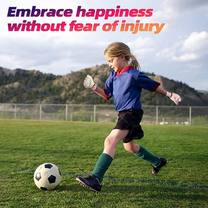 Sportout Kids Goalkeeper Gloves, Soccer Gloves with Double Wrist Protection and Non-Slip Wear Resistant Latex Material to Give Protection to Prevent Injuries