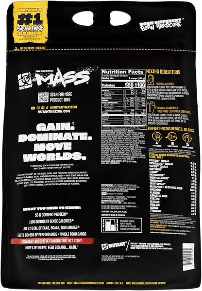 Mutant Mass Weight Gainer Protein Powder ??Build Muscle Size and Strength with 1100 Calories (Chocolate Fudge Brownie, 15 Pound (Pack of 1))