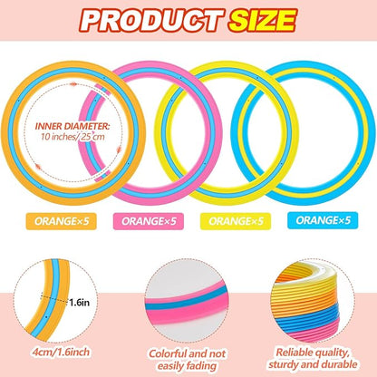 Jenaai 20 Pcs Flying Disc for Kids 10 Inch Flying Ring Adults Pool Disc for Family Outdoor Beach Lawn Backyard Garden Sport Playing Toss Game Gift