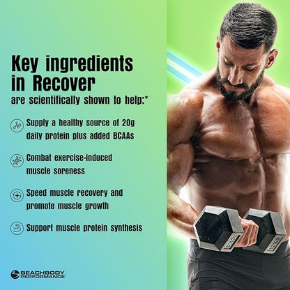 BODi Recover Plant-Based Protein Powder Blend??Post-Workout Chocolate Plant-Based Supplement for Muscle Recovery with 20g Protein, BCAAs, Pomegranate Extract - Fast Recovery - 20 Serving Tub
