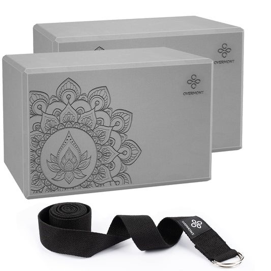 Overmont Yoga Block 2 Pack Supportive Latex-Free EVA Foam Soft Non-Slip Surface for General Fitness