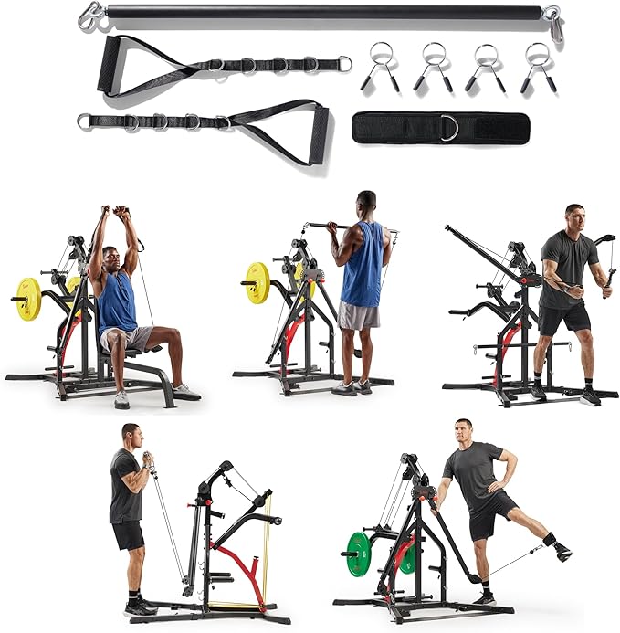 Sunny Health & Fitness Multifunctional Strength Training Home Gym ??Complete Workout Equipment with Training Attachments, Optional Squat Stand, Power Rack Cage, Adjustable Incline Bench