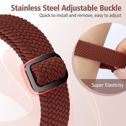 Elastic Braided Bands Compatible with Fitbit Charge 5/Fitbit Charge 6 for Women Men, Breathable Adjustable Stretchy Nylon Loop Sport Replacement Wristbands for Fitbit Charge 6 Charge 5 Straps