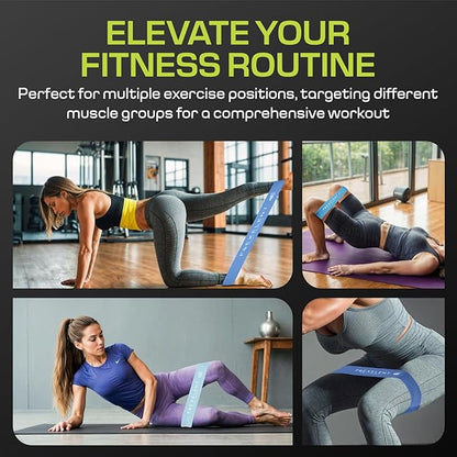 Fabric Resistance Bands for Working Out with 5 Strength Levels - Extra Light to Extra Heavy, Thick Resistance Workout Bands for Legs, Glutes, Hip, Stretching, Strength Training, and Physical Therapy