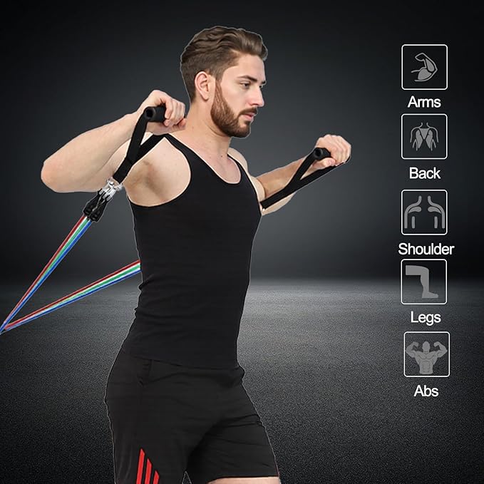 Resistance Bands,Exercise Bands,Resistance Bands for Working Out with Handles for Men and Women,Workout Bands with Door Anchor and Ankle,Strength Training Home Gym Equipment