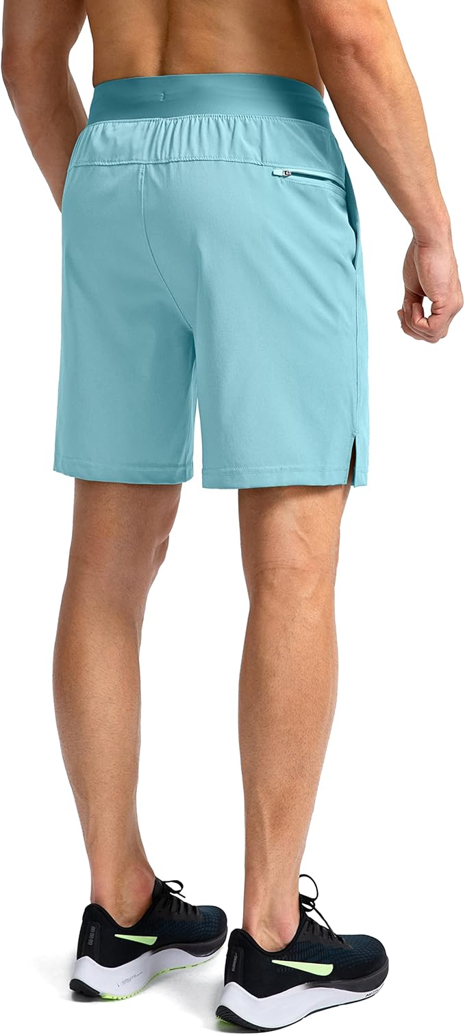 Men's Running Shorts with Zipper Pockets 9 Inch/ 7 Inch / 5 Inch Lightweight Quick Dry Gym Workout Athletic Shorts for Men(9 inch)