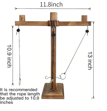 Ring Toss Games for Adults,Wooden Hook and Tossing Game,Hook and Ring Games 2-4-Player PK, Ring Hook Game with Ladder (13 inch)
