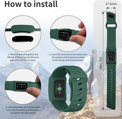 Silicone Sport Band Compatible with Whoop 4.0 Band for Men Women,Soft Comfort Durable Replacement Wristbands for Whoop 5.0 Silicone Bands