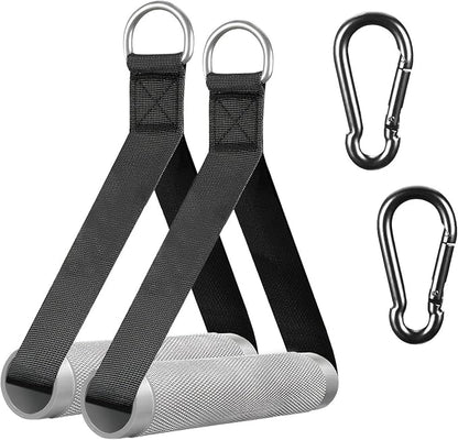 2Pack Upgraded Heavy Duty Exercise Handles for Cable Machine, Aluminum Alloy Gym Handles for Power Rack Attachments, Resistance Band with Cable Crossover System&Triceps Pushdown