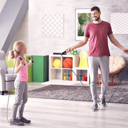 Jump Rope, Tangle-Free Rapid Speed Jumping Rope Cable with Ball Bearings for Women, Men, and Kids, Adjustable Steel Jump Rope with Foam Handles for Home Gym Exercise Fitness Workout Equipment & Slim Body