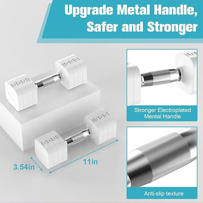 22LBS Adjustable Dumbbells Set, Adjustable Weight Dumbbells with 4 Levels 4.4lb, 6.6lb, 8.8lb, 11lb, Hand Weights Sets for Women/Men Home Gym Full Body Workout