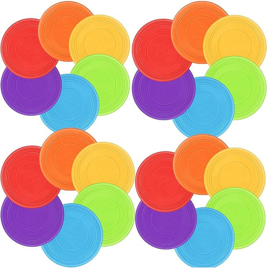 Kids Flying Disc 7 Inch Silicone Flying Disks Bulk for Children Dog Outdoor Backyard Lawn School
