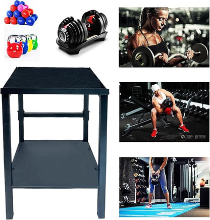 Black Heavy Duty Adjustable Dumbbell Stand - Home Gym Storage Rack with Non-Slip Base, Anti-Tip Safety & Space-Saving Design.