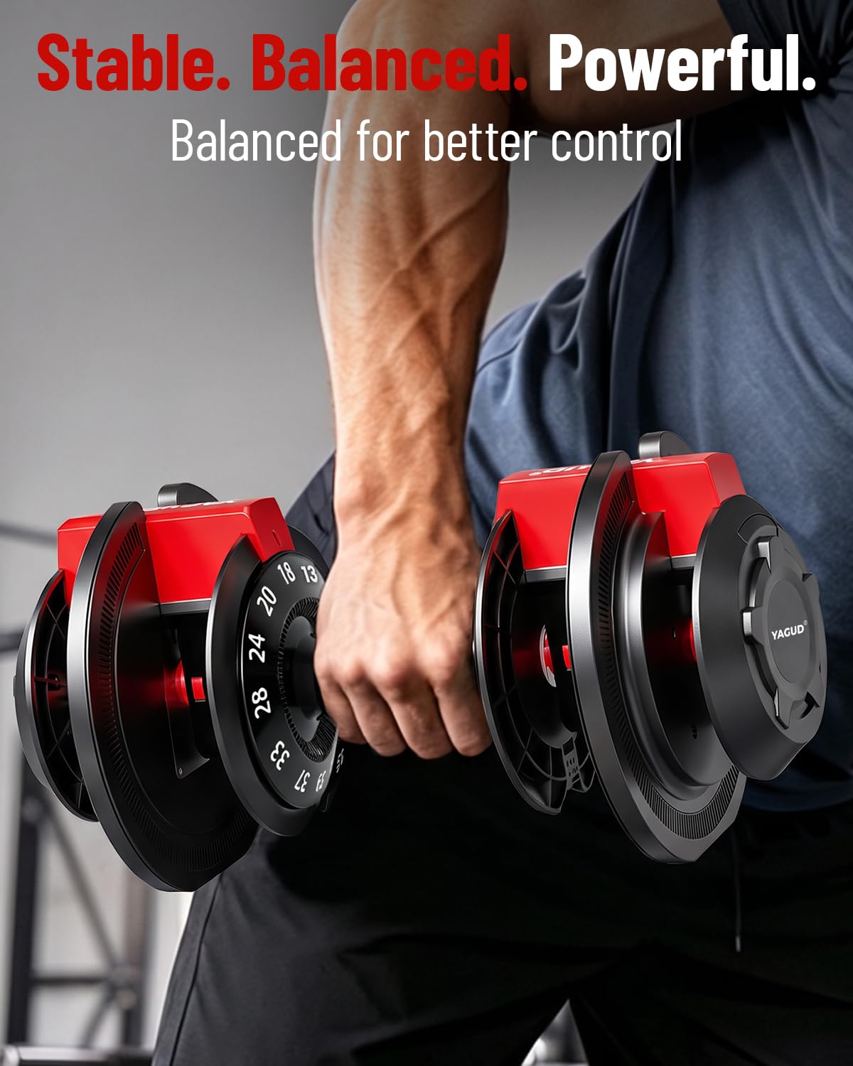 Yagud Adjustable Dumbbell Set, Adjustable Weights Dumbbells, 52.5/90 lbs