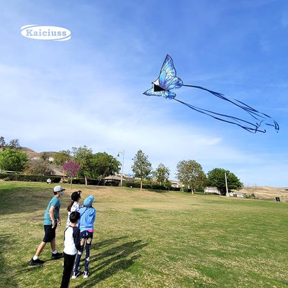 Butterfly Kites for Kids and Adults, Easy to Fly Large Single Line Kite for Boys and Girls - 55" x 28" Beach Kite for Beginners, 300ft String Handle Included