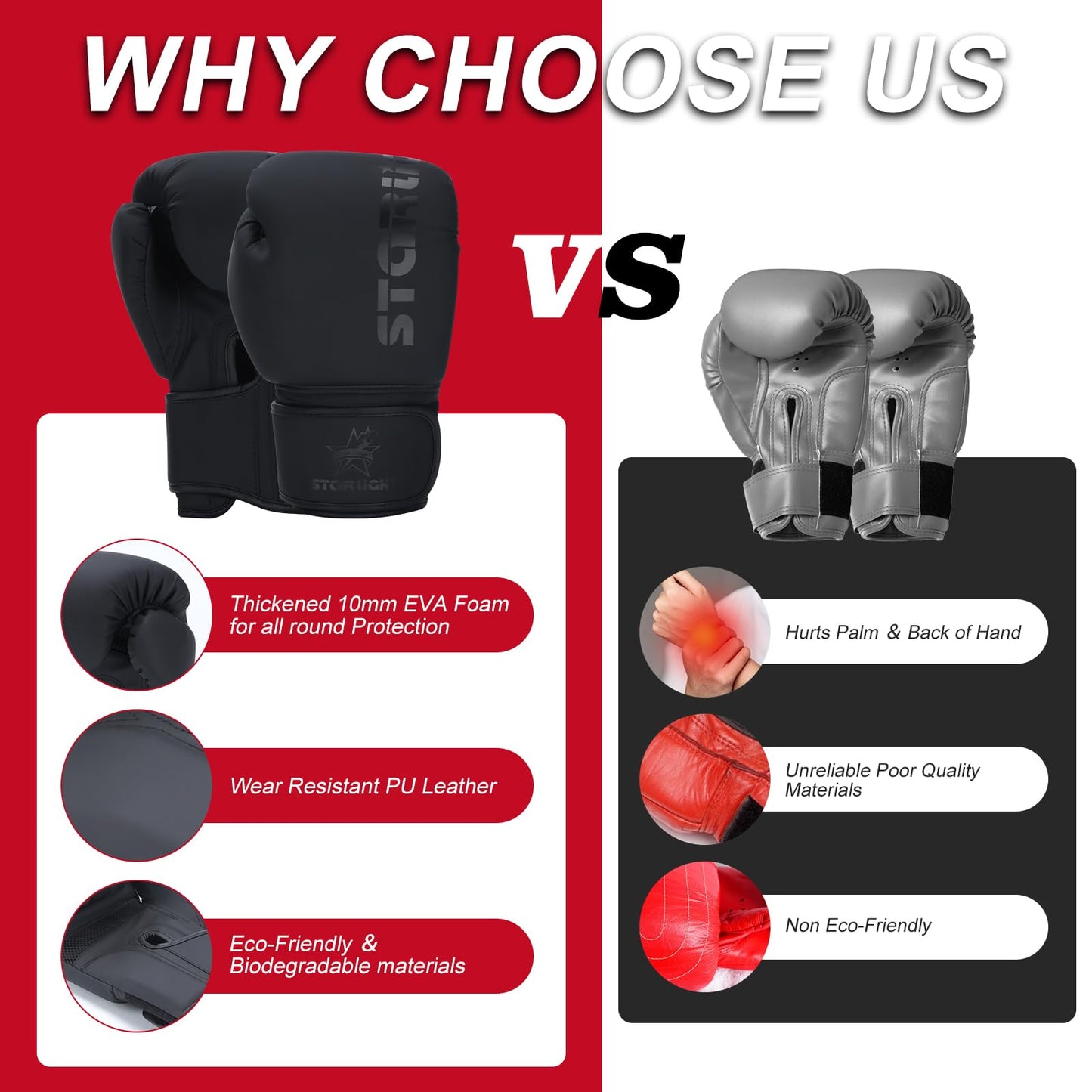 Valchiria Boxing Gloves for Men Women, Sparring Training Punching MMA Kickboxing Boxing Gloves