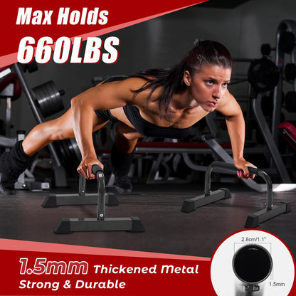 Push Up Bars: Sweat-resistant Parallettes Bar for Handstands L-sit & Dip, No Wobbling Strength