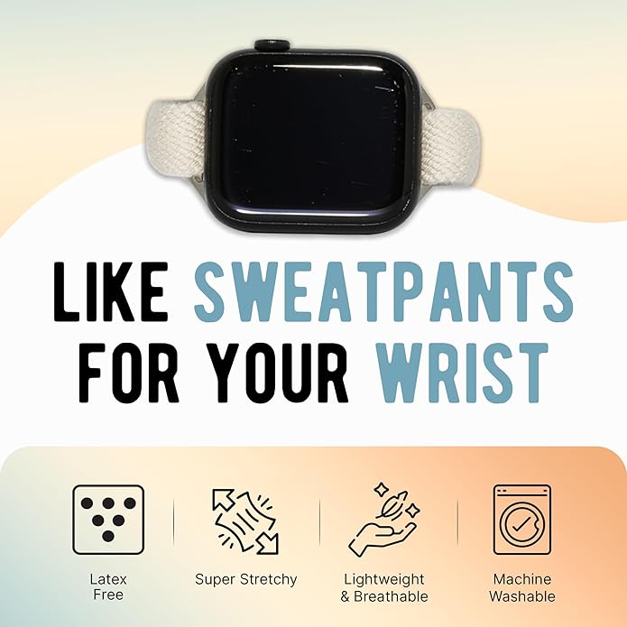 Braxley Bands - Organic Cotton Watch Bands For Women and Men, Compatible With All Apple Watch Sizes and Series - Washable, Sweat-Absorbent, Breathable Fit, Elastic Smart Watch Bands