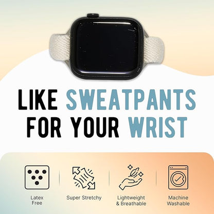 Braxley Bands - Organic Cotton Watch Bands For Women and Men, Compatible With All Apple Watch Sizes and Series - Washable, Sweat-Absorbent, Breathable Fit, Elastic Smart Watch Bands