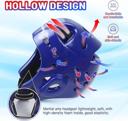 Kids Adults Karate Headgear MMA Martial Arts Helmet, Removable Face Shield, Soft Head Gear for Sparring Grappling Muay Thai Kickboxing Taekwondo Training