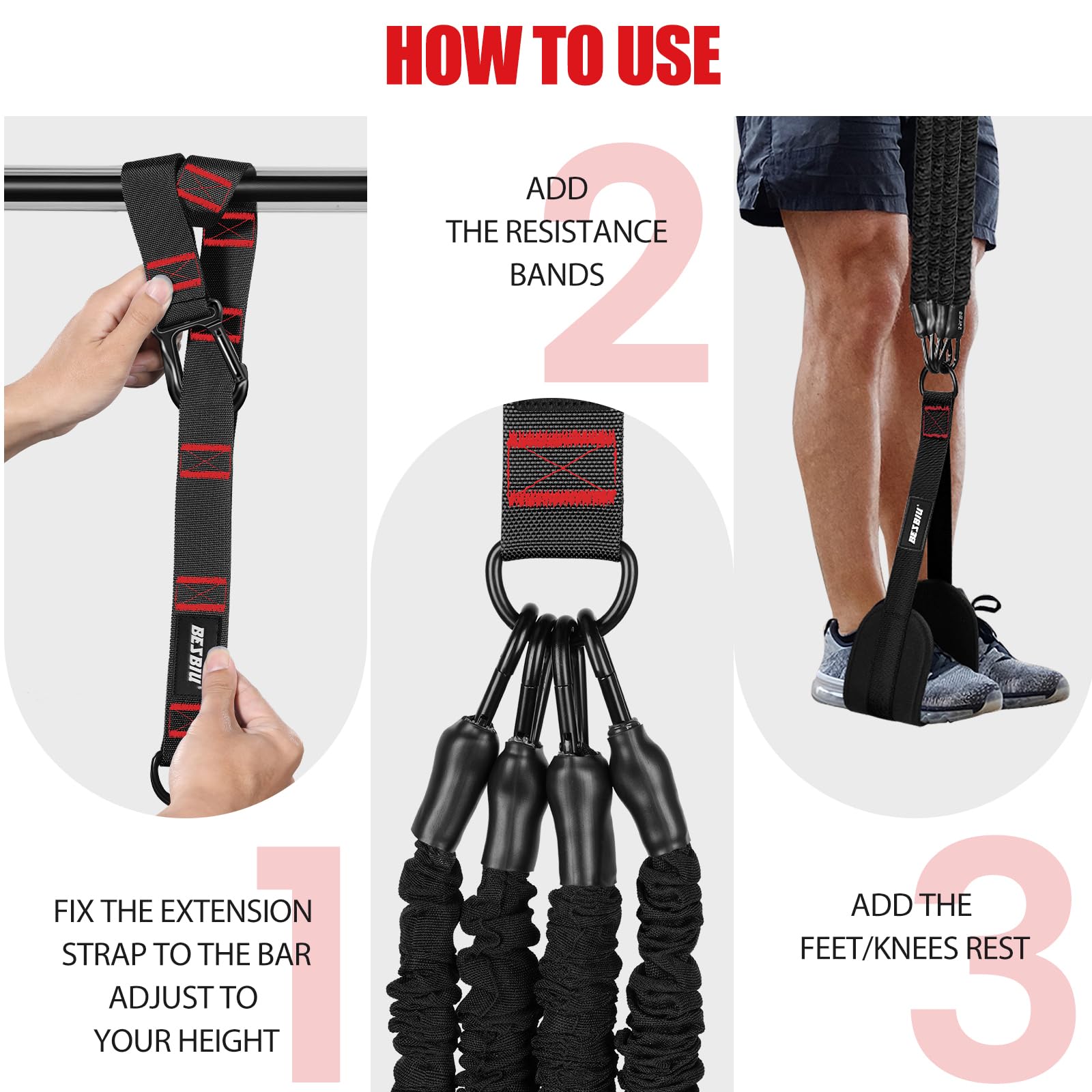 Pull Up Assistance Bands 260lbs, Heavy Pull Up Bands Resistance Bands for Pull Ups Working Out with