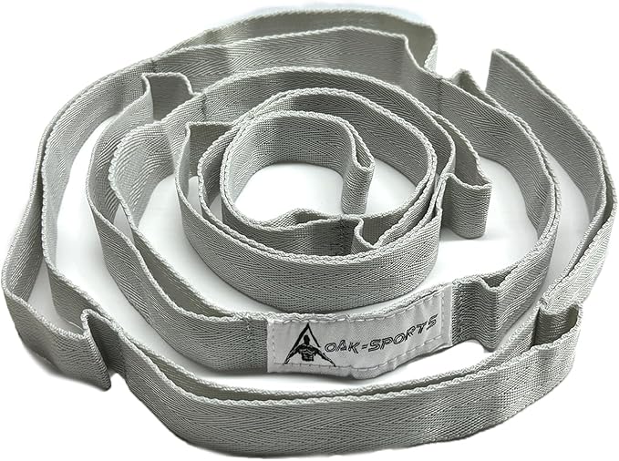 Stretching Strap Yoga Strap with Loops, Stretch Straps for Physical Therapy, Non-Elastic Exercise Strap for Pilates, Dance and Gymnastics with Workout Guide