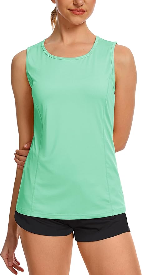 TACVASEN Women's UPF 80+ Workout Tank Top Sleeveless Quick Dry Sun Protection Hiking Athletic Gym Yoga Running Shirts