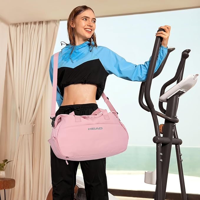 HEAD 32L Carry On Women Gym Duffel Bag with Shoes Compartment, Lightweight Crossbody Women Sport Bag for Men & Women, Workout Tote Bag Handbag for Business/Fitness/Yoga/Weekender Overnight