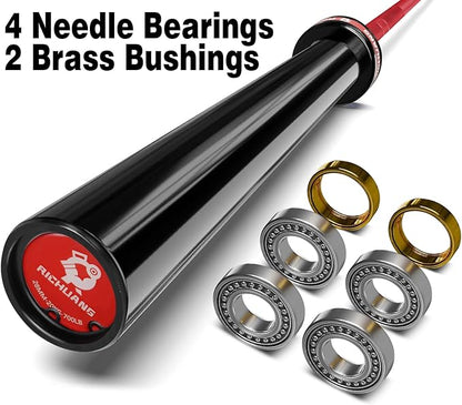 7ft Olympic Barbell, Weightlifting Barbell 28mm 45lb - 500/700/1000lbs Capacity with Smooth Spinning Sleeves, Olympic Bar Fits 2" Olympic Plates, for Snatch Clean Jerk - Home Gym Training