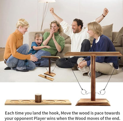 Hook and Ring Game Handmade Wooden Toss Game for Kids and Adults,Yard Games,Toss Game for Bars,Home,Party