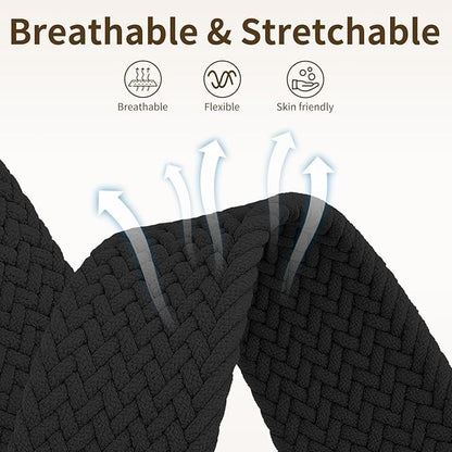 Braided Band Compatible with Fitbit Versa 4 Bands for Woman/Versa 3/Sense 1/Sense 2 Band, Magnetic Clasp Fabric Nylon with Designer Interlock Buckle Straps for Fitbit Versa4/3/Sense1/2