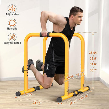 RELIFE REBUILD YOUR LIFE Dip Station Functional Heavy Duty Dip Stands Fitness Workout Dip bar Station Stabilizer Parallette Push Up Stand