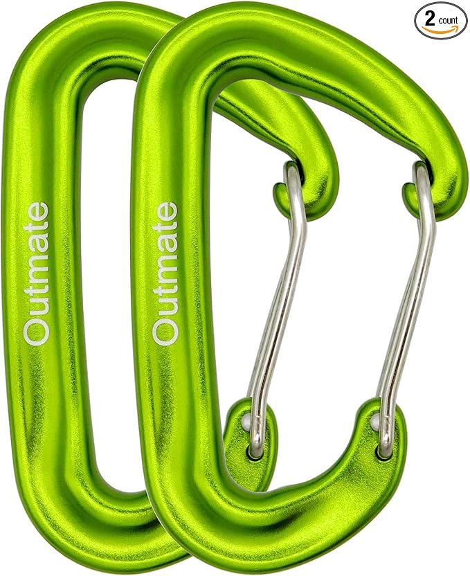 12kN 3.2"x2" Heavy-Duty Carabiner Clips - Durable, Lightweight Aluminum Alloy Carabiners for Hiking, Camping, Keychains, Dog Leashes, Hammocks & More