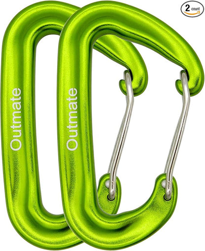 12kN 3.2"x2" Heavy-Duty Carabiner Clips - Durable, Lightweight Aluminum Alloy Carabiners for Hiking, Camping, Keychains, Dog Leashes, Hammocks & More