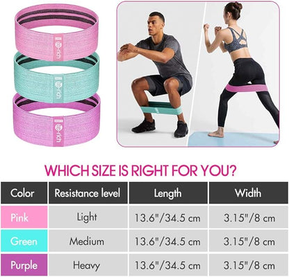 Resistance Bands, Fabric Workout Bands for Women & Men, Cloth Booty Resistance Loop Bands, Thick Squat Bands for Butt/Legs/Thigh/Hip/Glute Excersing