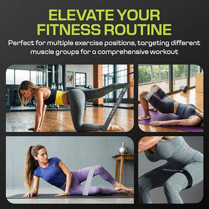 Fabric Resistance Bands for Working Out with 5 Strength Levels - Extra Light to Extra Heavy, Thick Resistance Workout Bands for Legs, Glutes, Hip, Stretching, Strength Training, and Physical Therapy