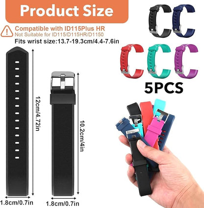 Watch Bands Replacement for ID115plus HR, Very Fit Pro Activity Fitness Tracker Wrist Bands Set, Multicolor Veryfitpro Smart Watch Strap Replacements