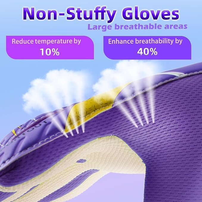 Sportout Kids Goalkeeper Gloves, Soccer Gloves with Double Wrist Protection and Non-Slip Wear Resistant Latex Material to Give Protection to Prevent Injuries
